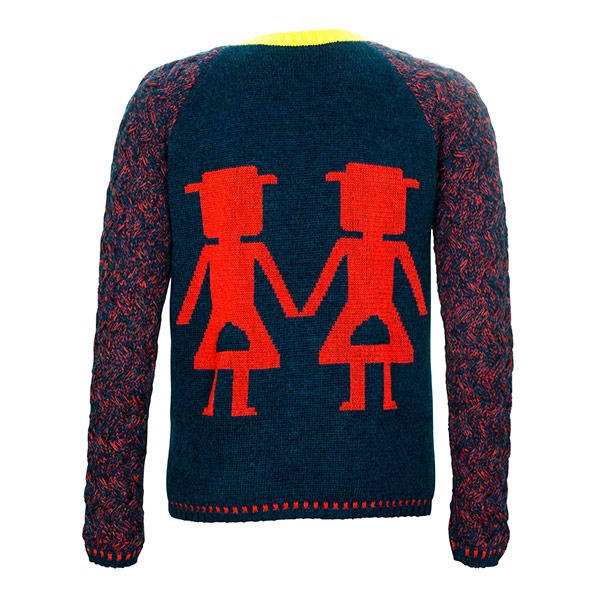 Handknitted Sweater Little Men View of Back